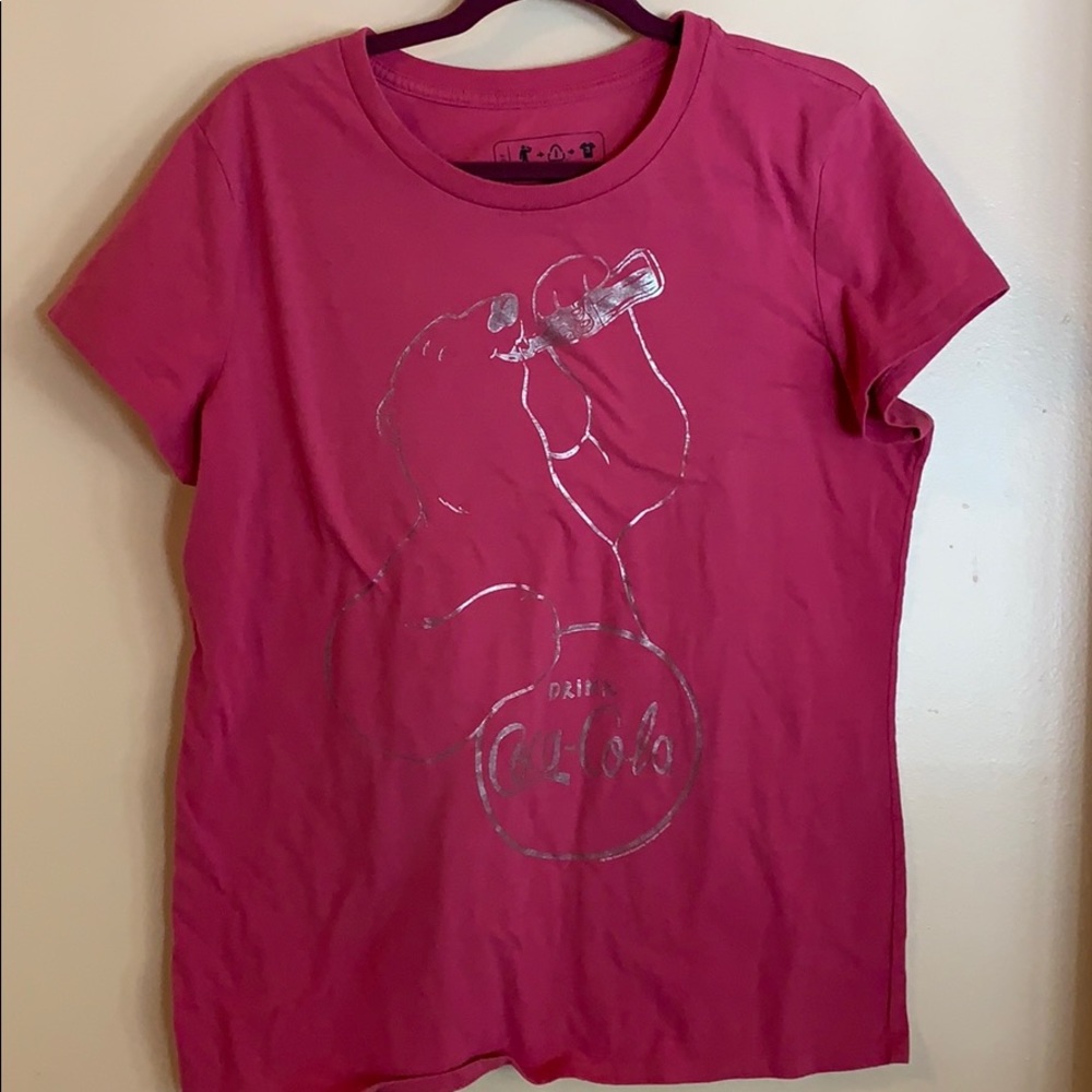 Pink and Silver Coca-Cola Polar Bear Tee